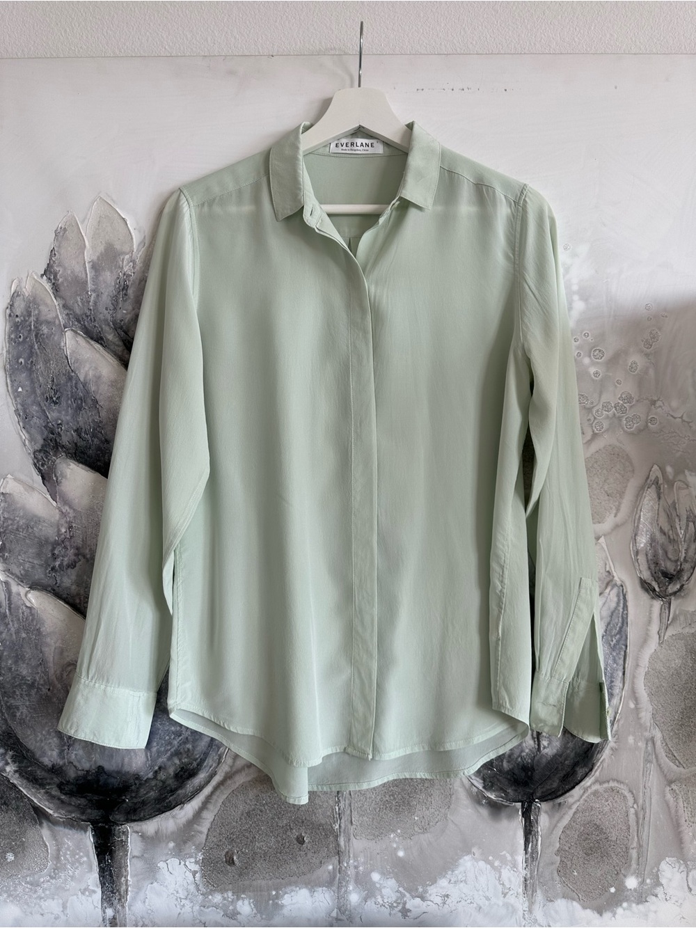 Everlane Mint Green Hidden-Placket Shirt